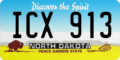 ND license plate ICX913