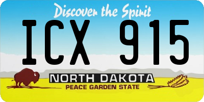 ND license plate ICX915