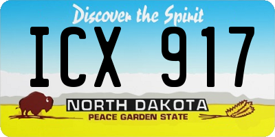 ND license plate ICX917