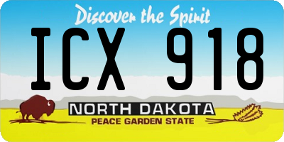 ND license plate ICX918