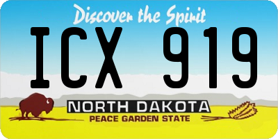 ND license plate ICX919