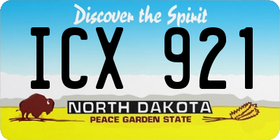 ND license plate ICX921
