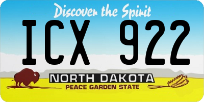 ND license plate ICX922