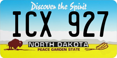 ND license plate ICX927