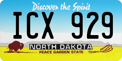 ND license plate ICX929