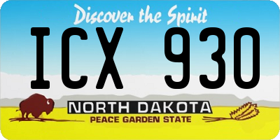 ND license plate ICX930