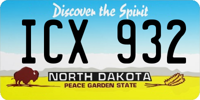ND license plate ICX932