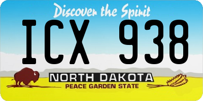 ND license plate ICX938