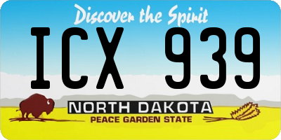 ND license plate ICX939
