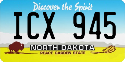 ND license plate ICX945