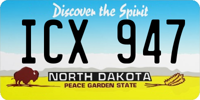ND license plate ICX947