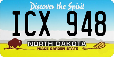 ND license plate ICX948