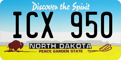 ND license plate ICX950
