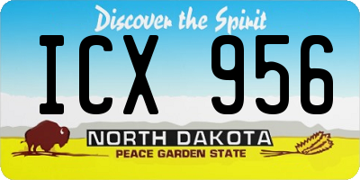 ND license plate ICX956