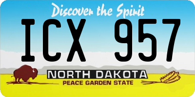ND license plate ICX957