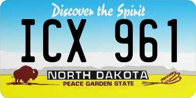 ND license plate ICX961