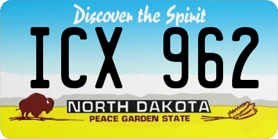 ND license plate ICX962
