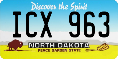 ND license plate ICX963