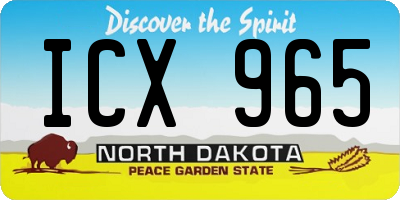 ND license plate ICX965