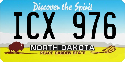 ND license plate ICX976