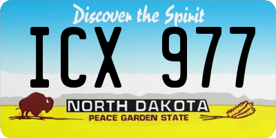 ND license plate ICX977
