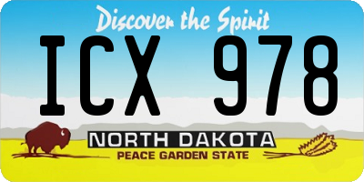 ND license plate ICX978