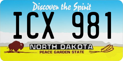 ND license plate ICX981