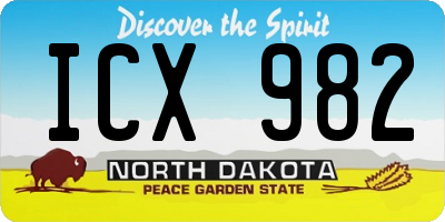 ND license plate ICX982