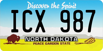 ND license plate ICX987