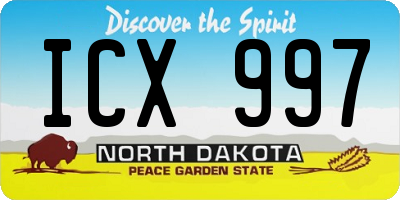 ND license plate ICX997