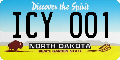 ND license plate ICY001