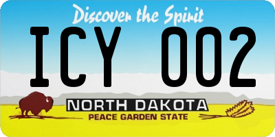 ND license plate ICY002