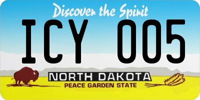 ND license plate ICY005