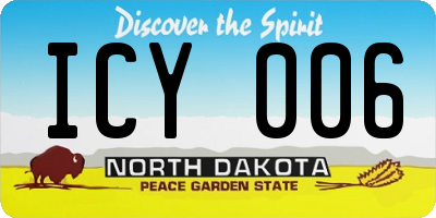 ND license plate ICY006