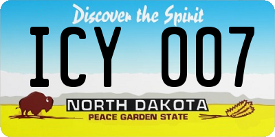 ND license plate ICY007