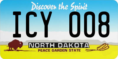 ND license plate ICY008