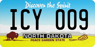 ND license plate ICY009