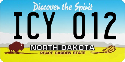 ND license plate ICY012