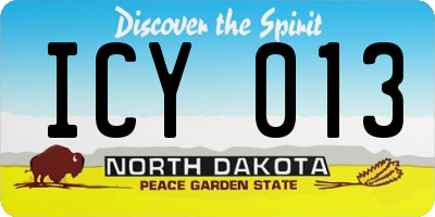 ND license plate ICY013