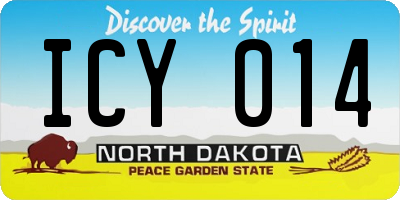 ND license plate ICY014