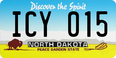 ND license plate ICY015