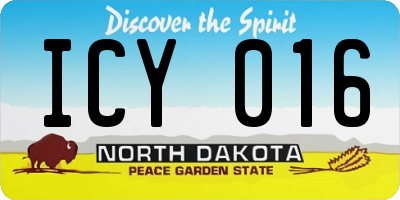 ND license plate ICY016