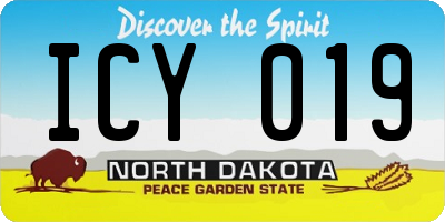 ND license plate ICY019