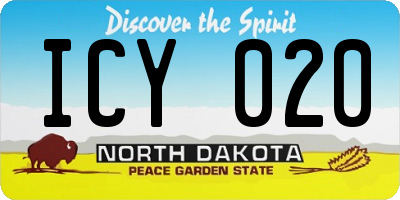 ND license plate ICY020
