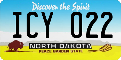 ND license plate ICY022