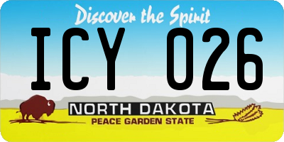 ND license plate ICY026