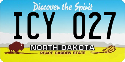 ND license plate ICY027