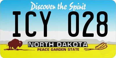 ND license plate ICY028