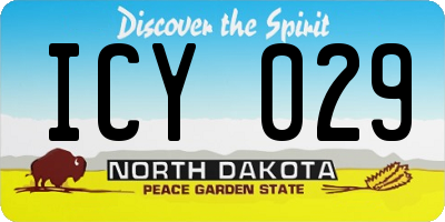 ND license plate ICY029