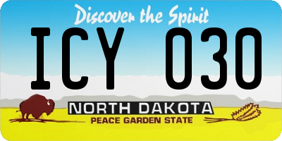 ND license plate ICY030